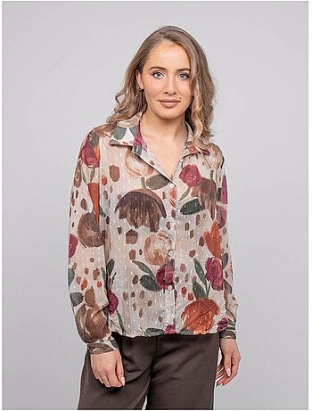 Transparante blouse met bloemenprint oxelia