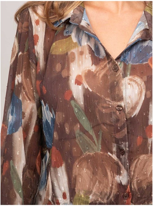 Transparante blouse met bloemenprint oxelia - Kiabi