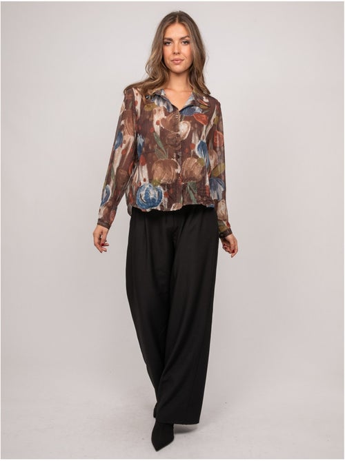 Transparante blouse met bloemenprint oxelia - Kiabi