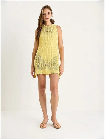 Transparante mini-jurk van getextureerde knitwear lucci