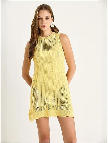 Transparante mini-jurk van getextureerde knitwear lucci