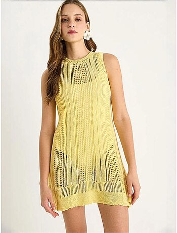 Transparante mini-jurk van getextureerde knitwear lucci