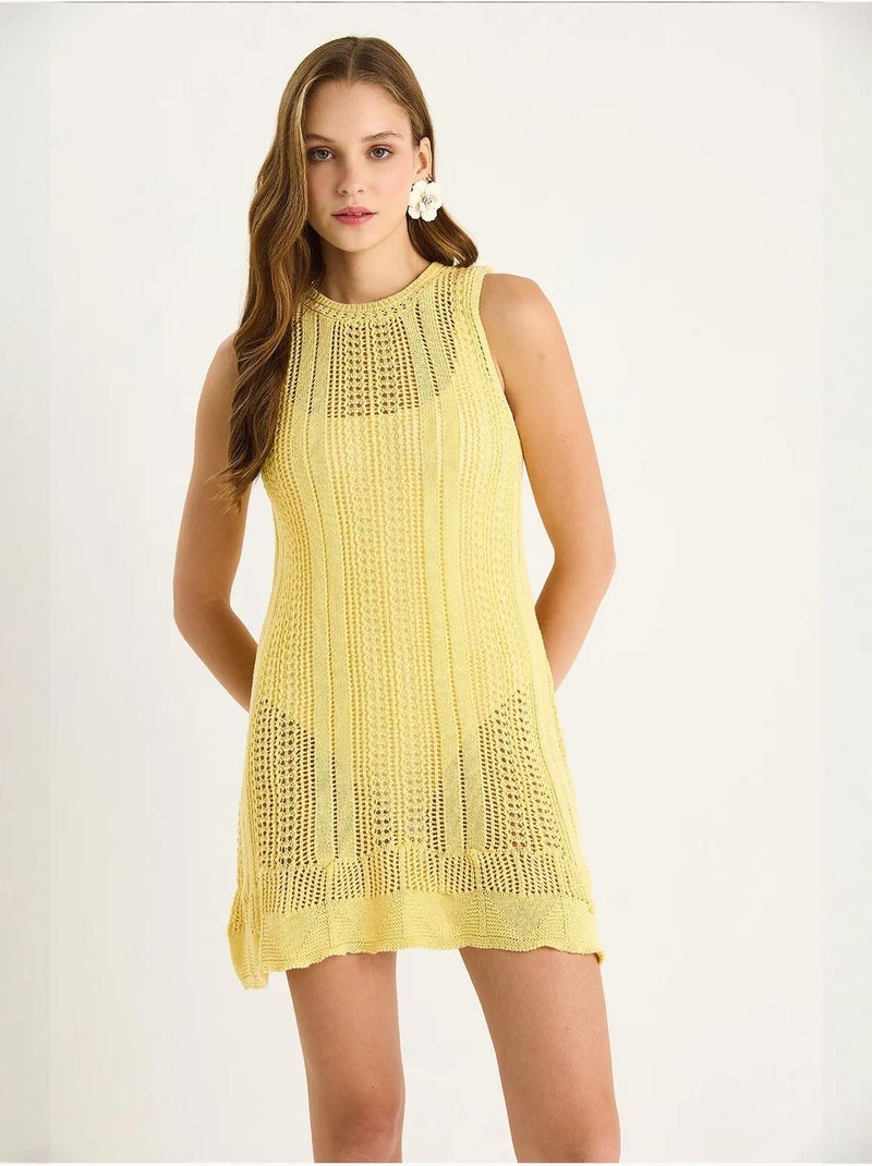 Transparante mini-jurk van getextureerde knitwear lucci Amber - Kiabi