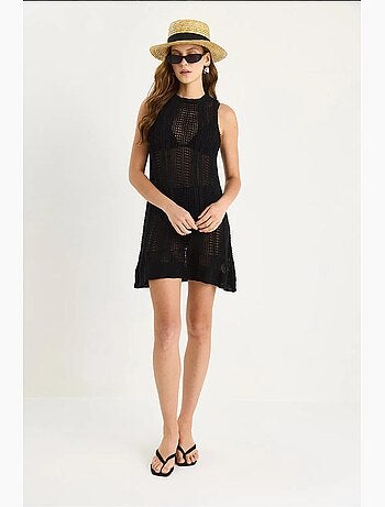 Transparante mini-jurk van getextureerde knitwear lucci
