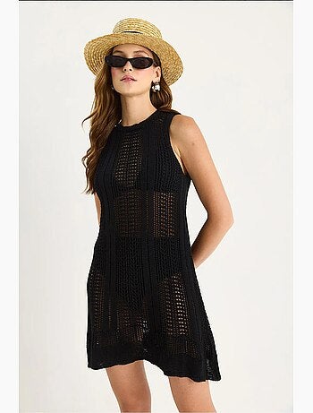 Transparante mini-jurk van getextureerde knitwear lucci