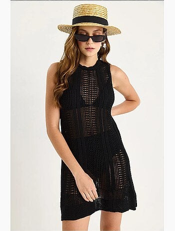 Transparante mini-jurk van getextureerde knitwear lucci