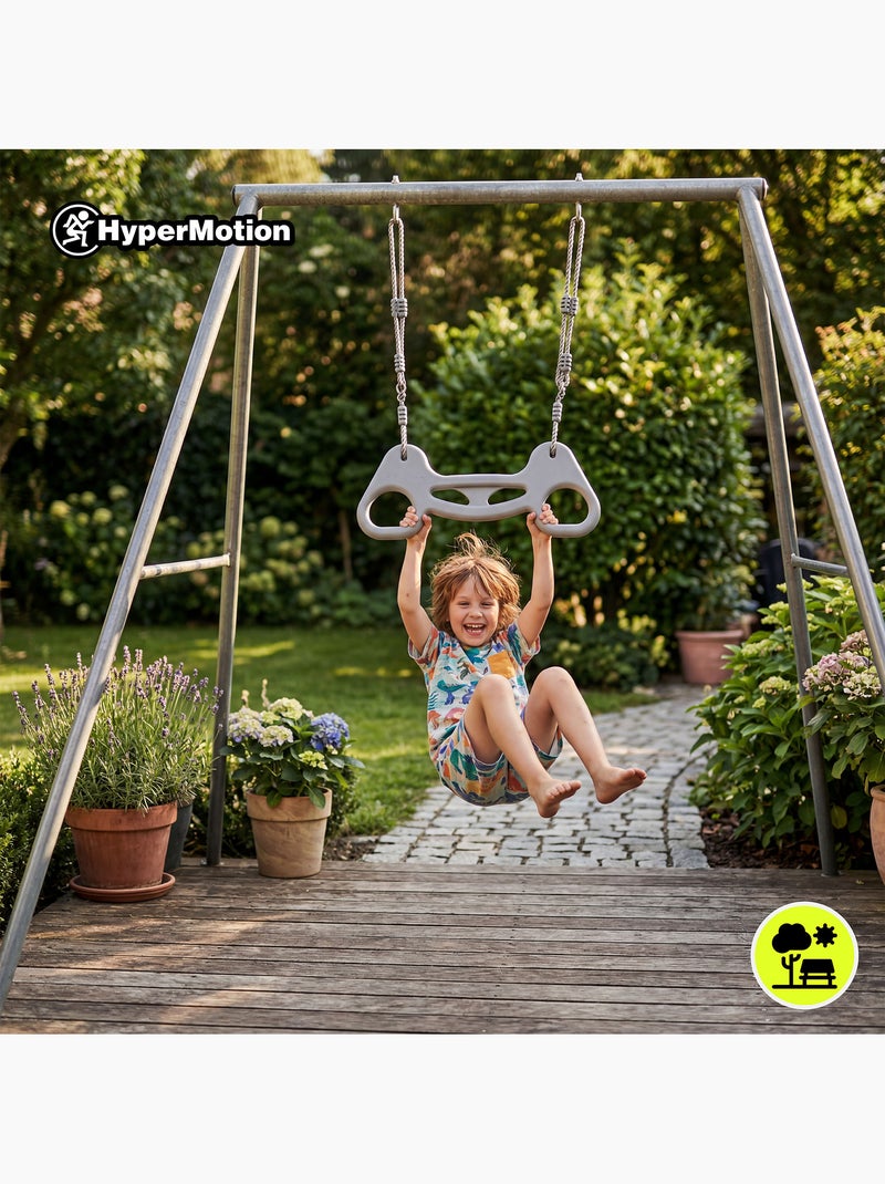Trapèze de gymnastique hypermotion avec cordes réglables enfant Gris - Kiabi