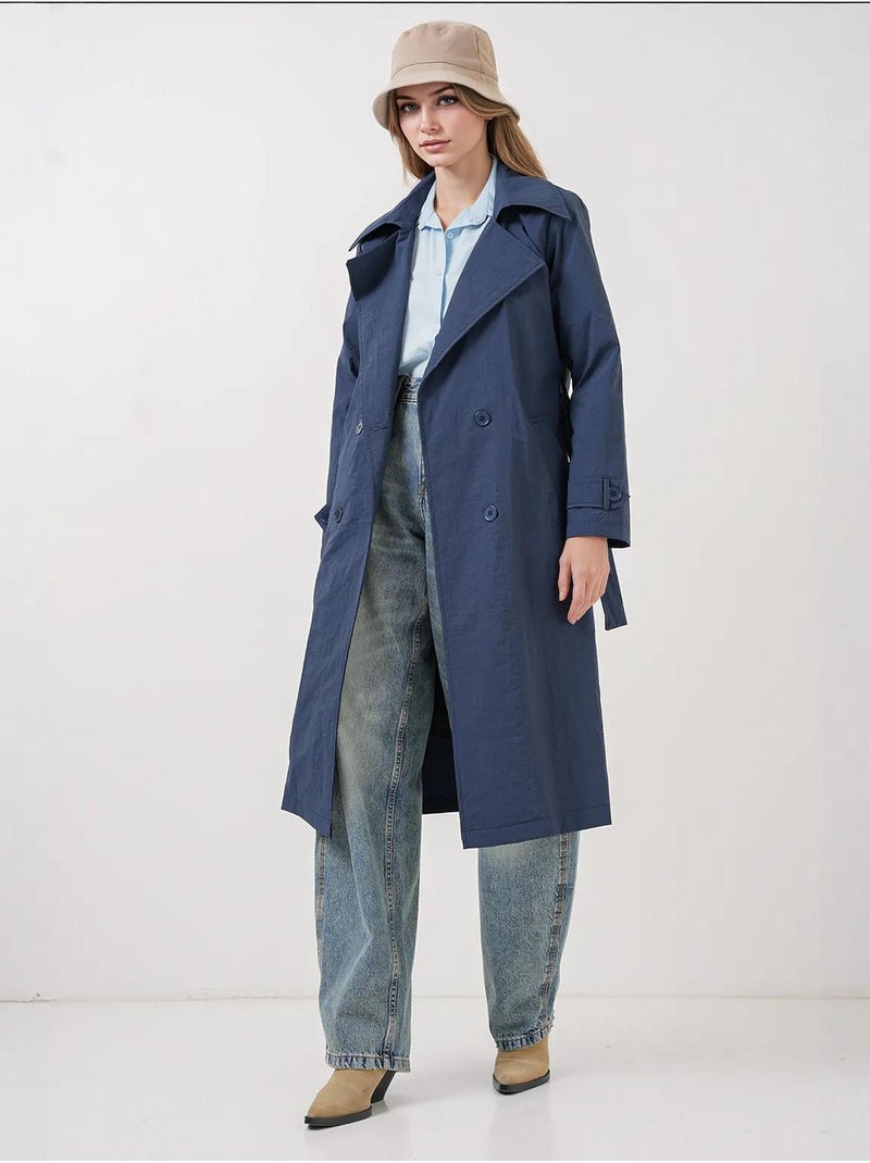 Trench-coat à col croisé bdart Bleu marine - Kiabi