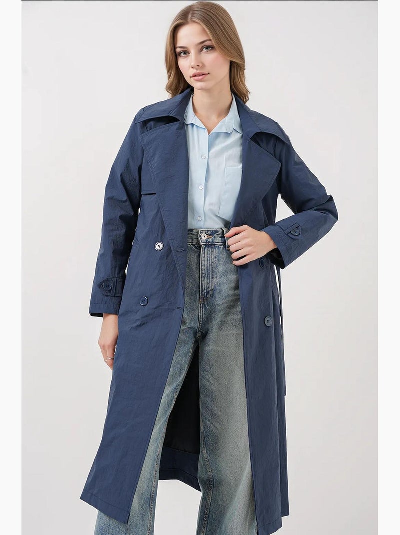 Trench-coat à col croisé bdart Bleu marine - Kiabi