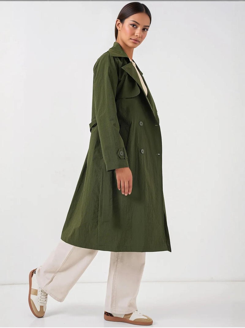 Trench-coat à col croisé bdart Kaki - Kiabi
