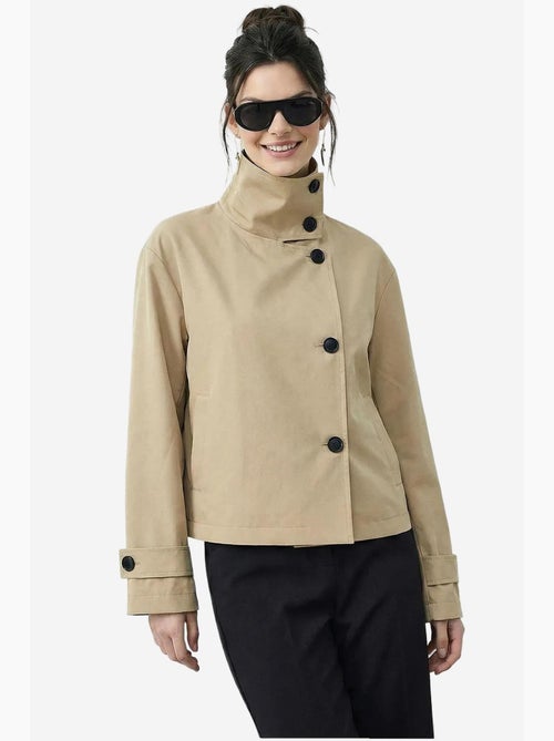 Trench-coat à col mandarin court lucci - Kiabi