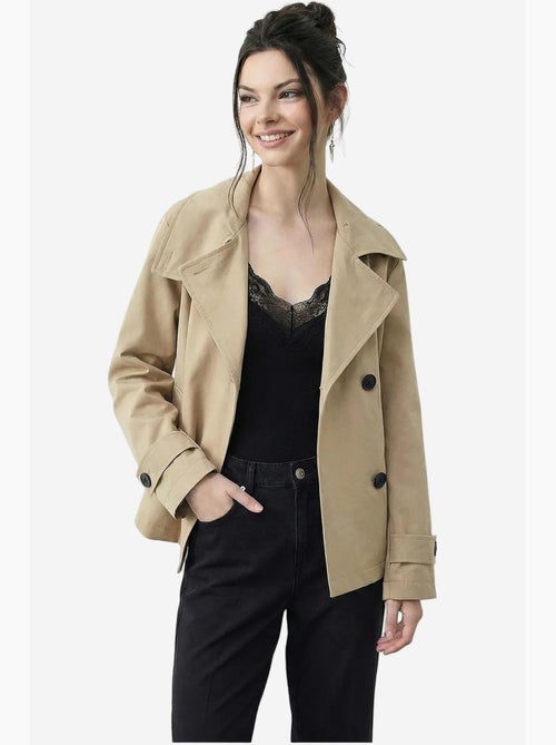 Trench-coat à col mandarin court lucci - Kiabi