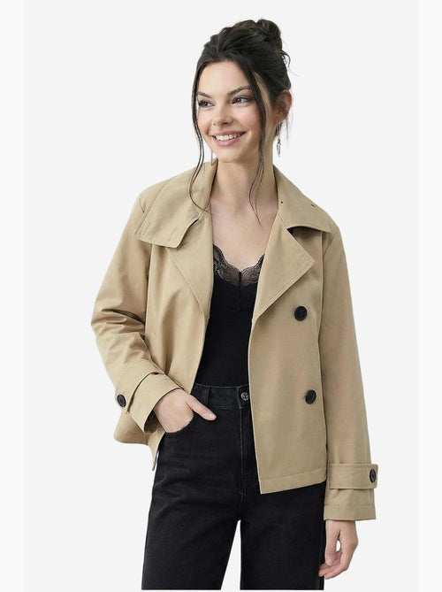 Trench-coat à col mandarin court lucci - Kiabi