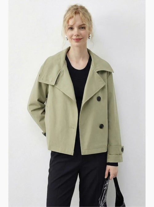 Trench-coat à col mandarin court lucci - Kiabi
