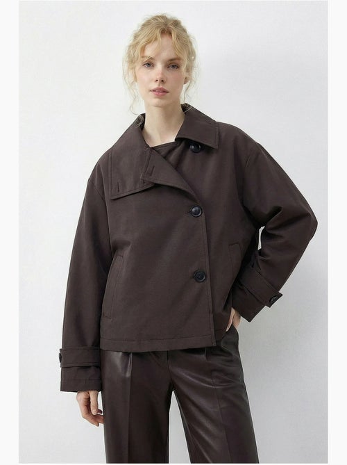 Trench-coat à col mandarin court lucci - Kiabi