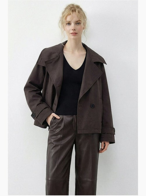 Trench-coat à col mandarin court lucci - Kiabi