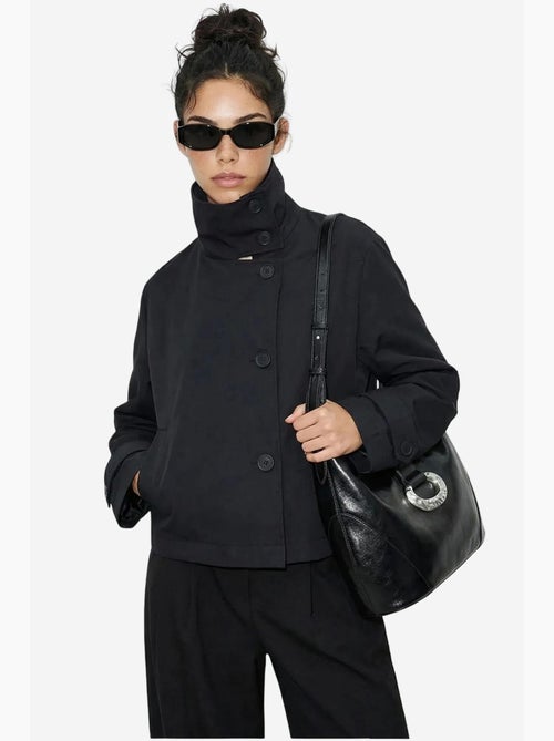 Trench-coat à col mandarin court lucci - Kiabi