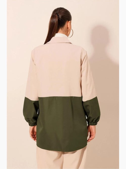 Trench-coat à fermeture zippée et blocs de couleur bdart - Kiabi