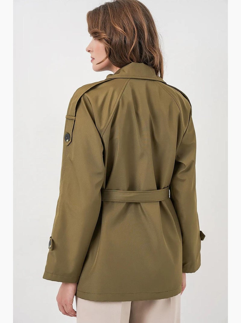 Trench-coat coupe classique avec col de veste bdart Kaki - Kiabi
