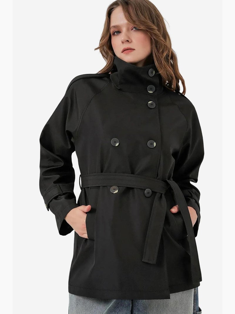 Trench-coat coupe classique avec col de veste bdart Noir - Kiabi