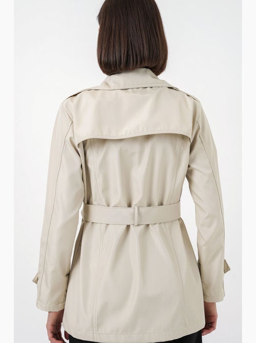 Trench-coat court ceinturé avec col chemise bdart - Kiabi