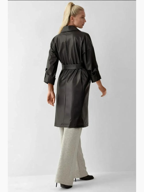 Trench-coat en similicuir avec ceinture bdart - Kiabi