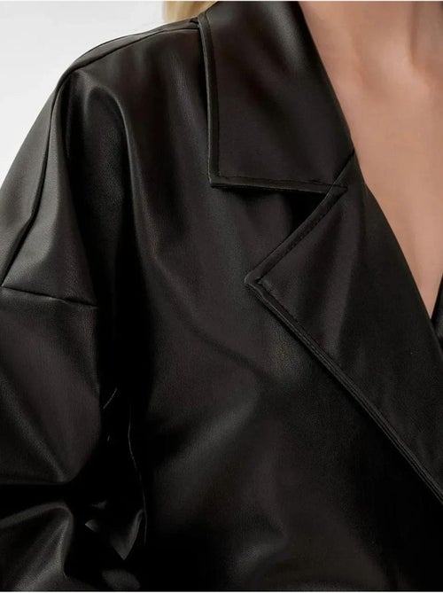 Trench-coat en similicuir avec ceinture bdart - Kiabi