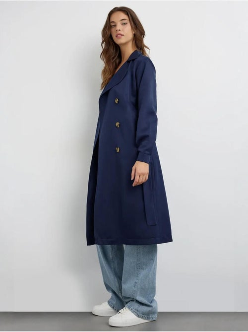 Trench-coat long croisé avec ceinture - Kiabi Trench-coat long croisé avec ceinture - Kiabi