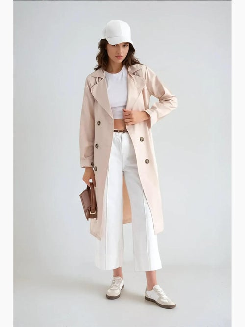 Trench-coat long croisé avec ceinture hiccup - Kiabi Trench-coat long croisé avec ceinture hiccup - Kiabi