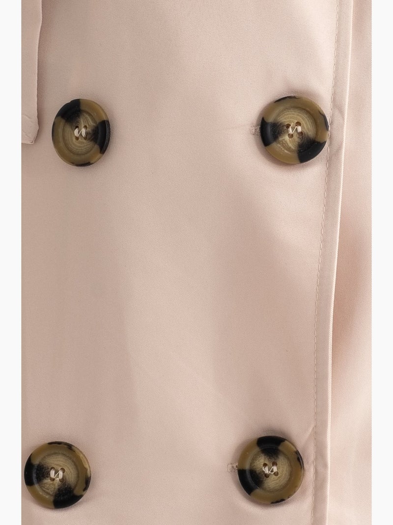 Trench-coat long croisé avec ceinture hiccup Beige naturel - Kiabi