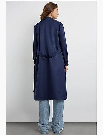Trench-coat long croisé avec ceinture hiccup