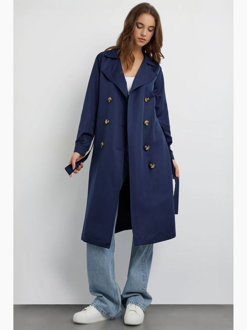 Trench-coat long croisé avec ceinture hiccup - Kiabi Trench-coat long croisé avec ceinture hiccup - Kiabi