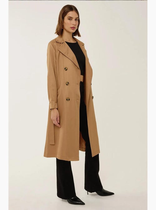 Trench-coat long croisé avec ceinture hiccup - Kiabi Trench-coat long croisé avec ceinture hiccup - Kiabi