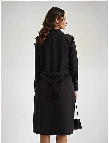 Trench-coat long croisé avec ceinture hiccup
