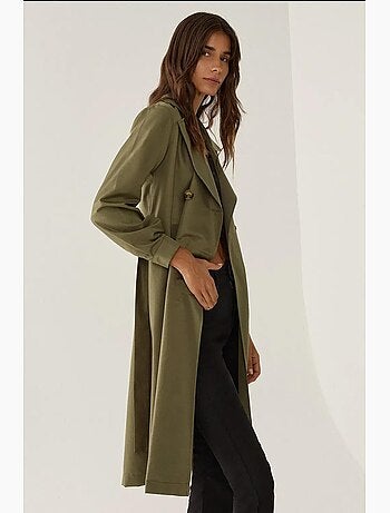 Trench-coat long croisé avec ceinture hiccup