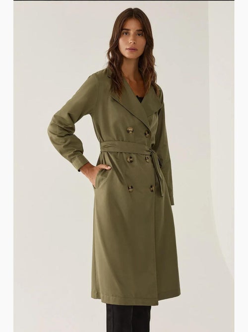 Trench-coat long croisé avec ceinture - Kiabi Trench-coat long croisé avec ceinture - Kiabi