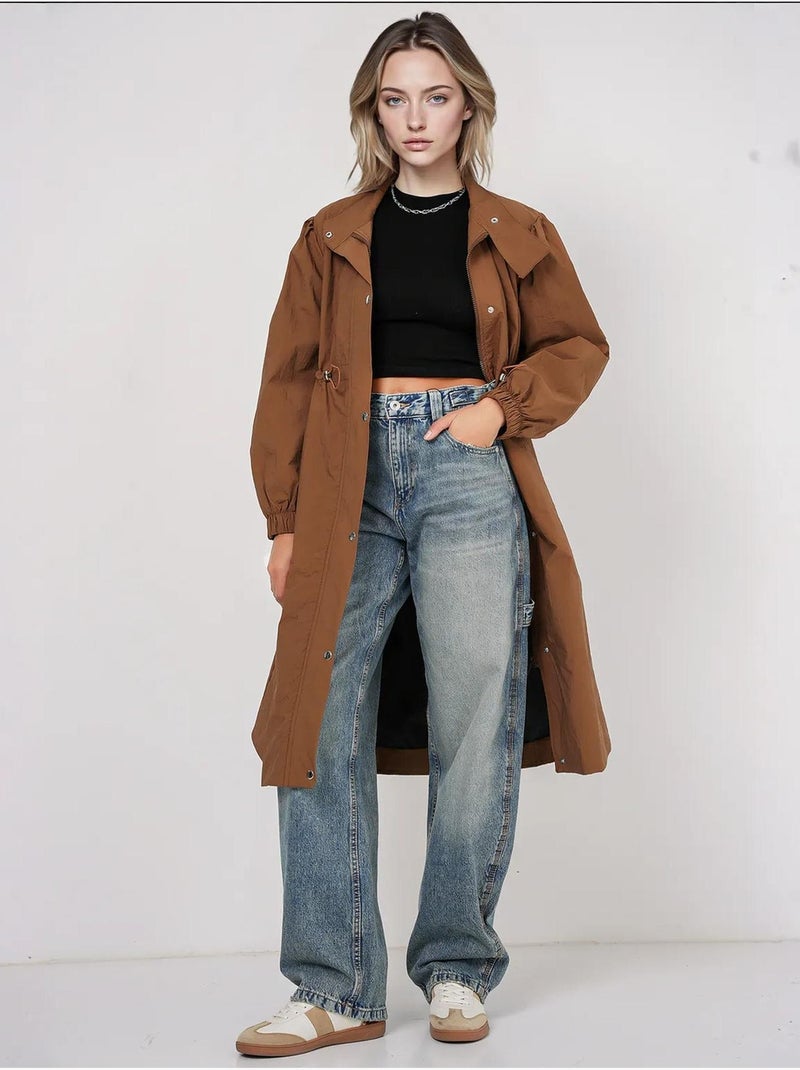 Trench-coat long doublé bdart Grège - Kiabi