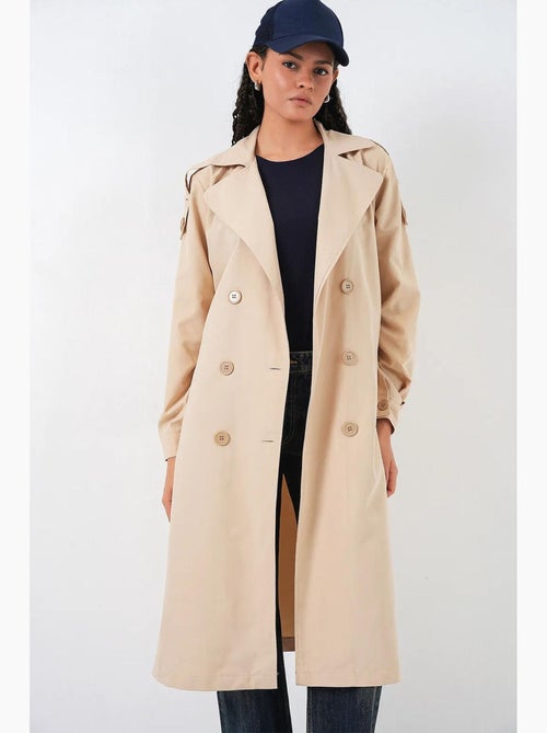 Trench-coat long matelassé à double boutonnage bdart - Kiabi Trench-coat long matelassé à double boutonnage bdart - Kiabi