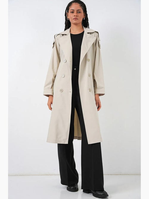 Trench-coat long matelassé à double boutonnage bdart - Kiabi Trench-coat long matelassé à double boutonnage bdart - Kiabi