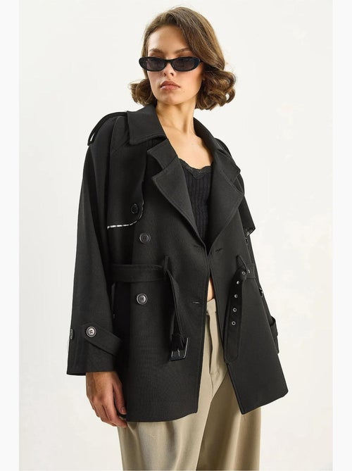 Trench-coat mi-long en mélange de coton avec fermeture boutonnée lucci - Kiabi Trench-coat mi-long en mélange de coton avec fermeture boutonnée lucci - Kiabi