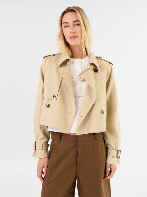 Trench court en coton - Kiabi