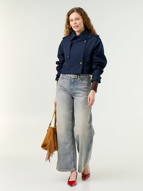 Trench court en coton - Kiabi