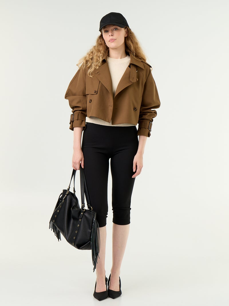 Trench court en coton Marron - Kiabi