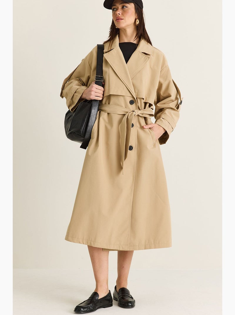 Trench femme lucci Camel - Kiabi