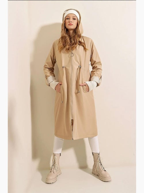 Trench long à capuche zippé bdart - Kiabi Trench long à capuche zippé bdart - Kiabi