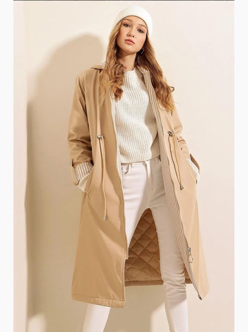 Trench long à capuche zippé bdart - Kiabi Trench long à capuche zippé bdart - Kiabi