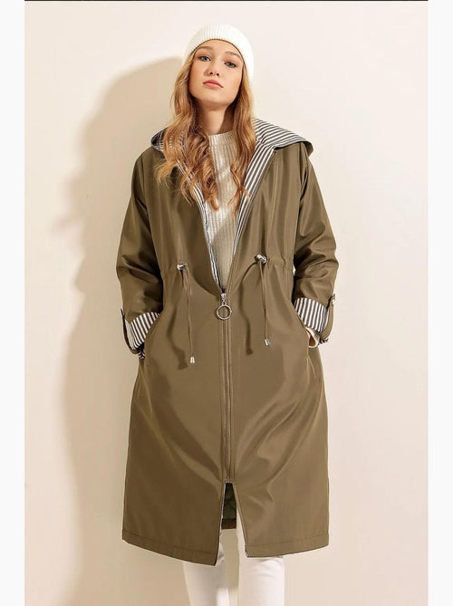 Trench long à capuche zippé bdart - Kiabi Trench long à capuche zippé bdart - Kiabi
