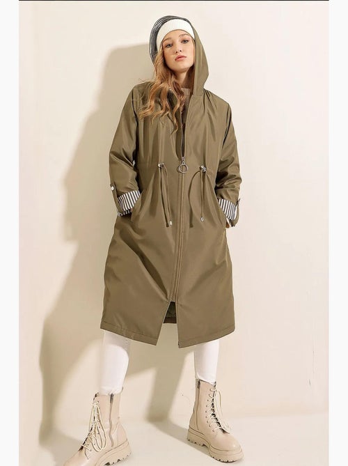 Trench long à capuche zippé bdart - Kiabi Trench long à capuche zippé bdart - Kiabi