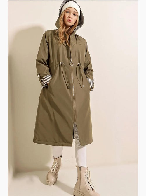 Trench long à capuche zippé bdart - Kiabi Trench long à capuche zippé bdart - Kiabi