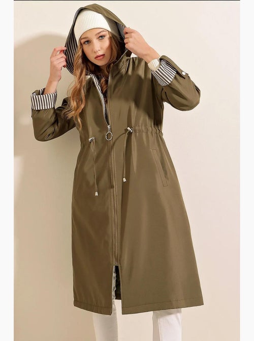 Trench long à capuche zippé bdart - Kiabi Trench long à capuche zippé bdart - Kiabi